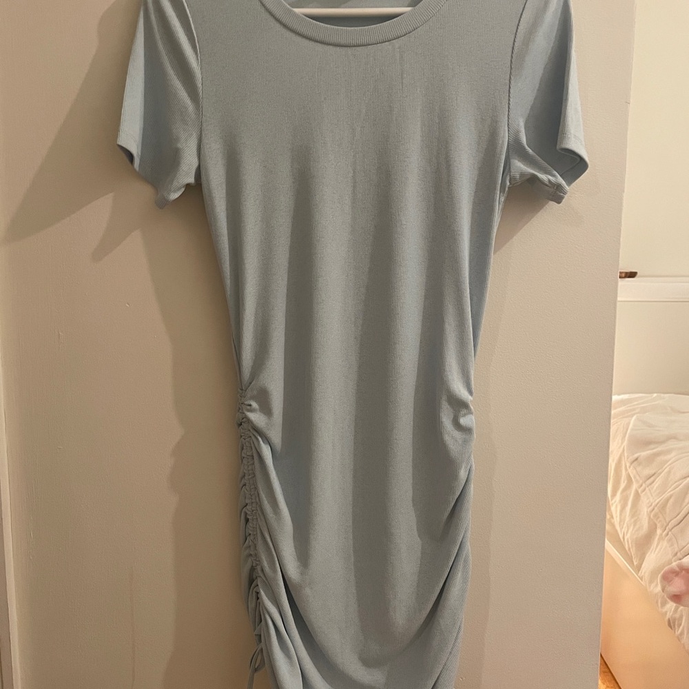 Elegant Blue Ruched Dress